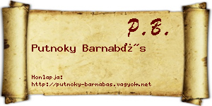 Putnoky Barnabás névjegykártya
